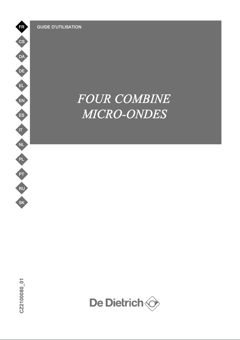 Page 1 of the manual User Manual De Dietrich DKC7340A