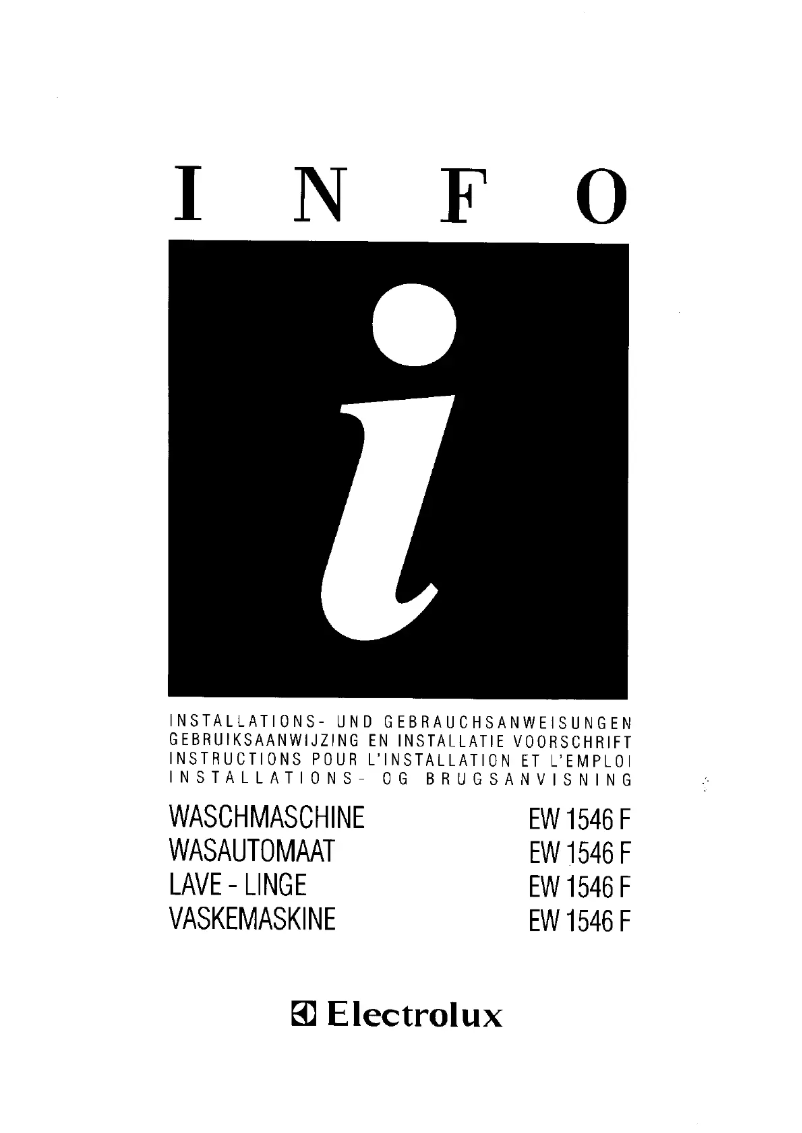 Page 1 of the manual User Manual Electrolux EW1546F
