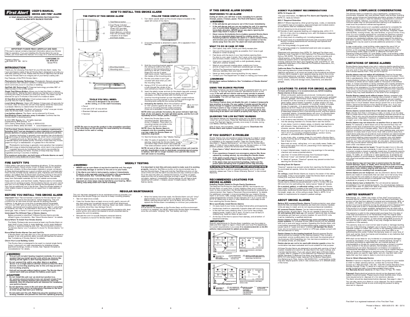 Page 1 of the manual User Manual First Alert P910