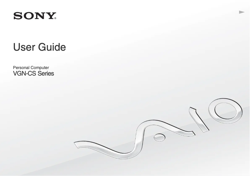 Page 1 of the manual User Manual Sony Vaio VGN-CS385J