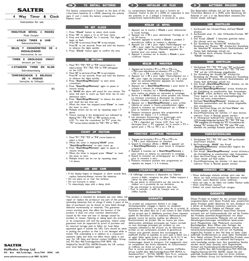 First page image of the manual for 392