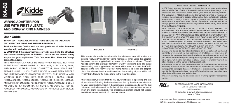 First page image of the manual for KA-B2