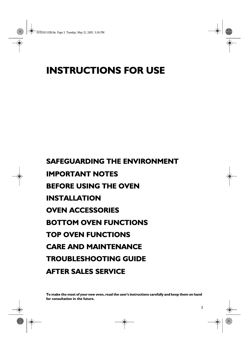 Page 1 of the manual User Manual Ikea DATID OV3