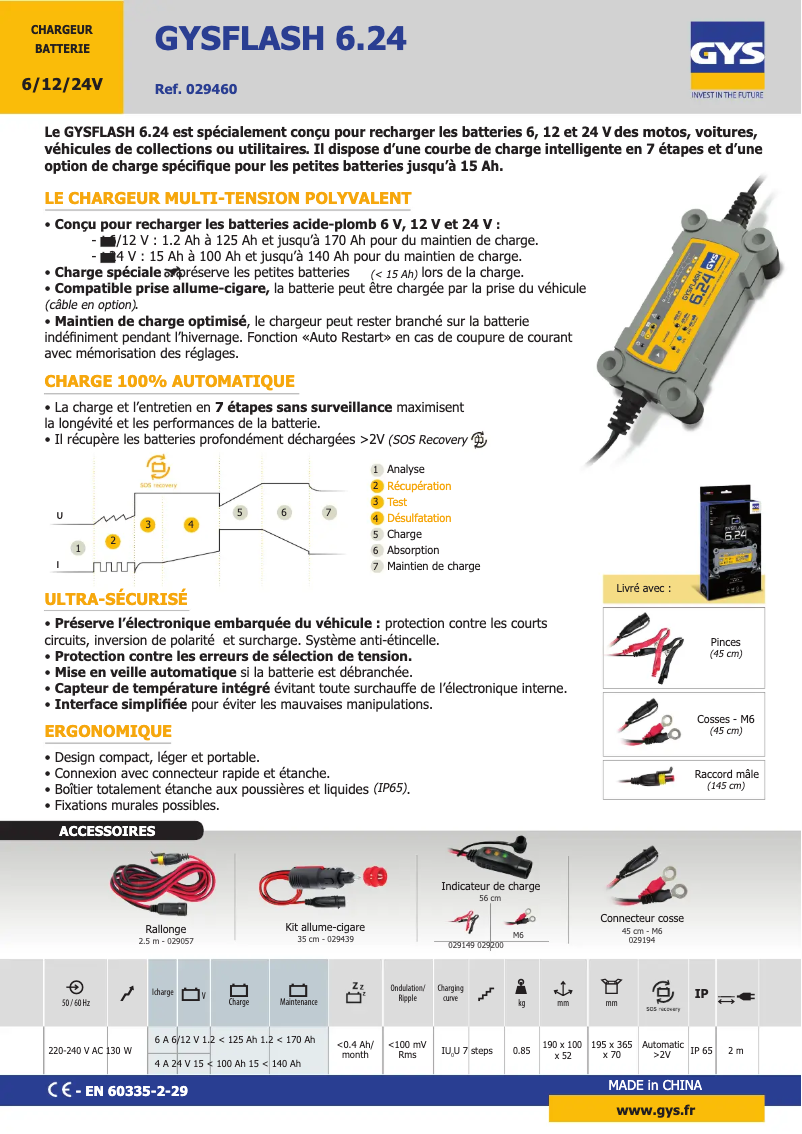 First page image of the manual for Gysflash 6.24