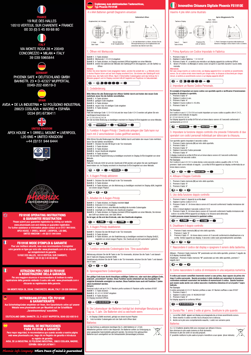 Page 1 of the manual User Manual Phoenix Fire Commander FS1913E