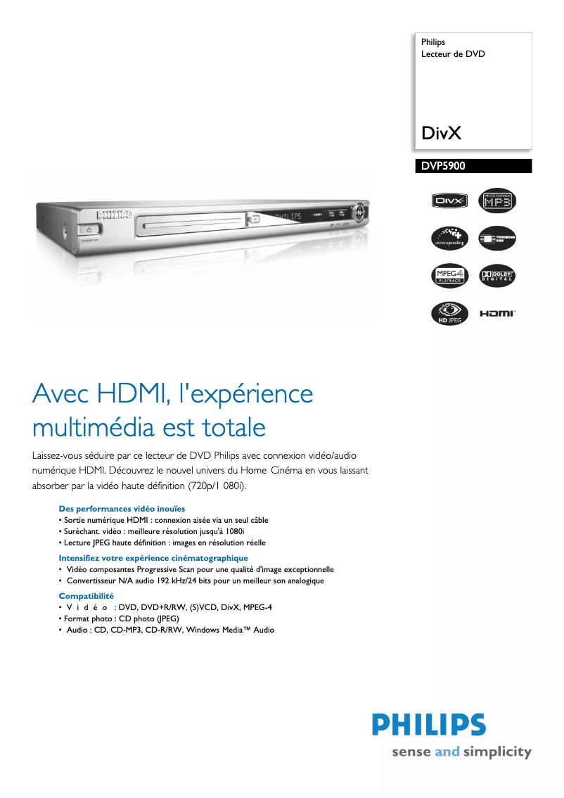 First page image of the manual for DVP5900