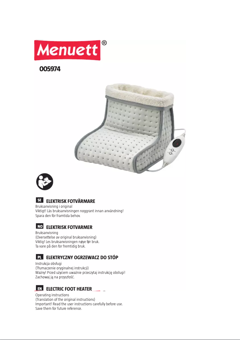 Page 1 of the manual User Manual Menuett 005-974