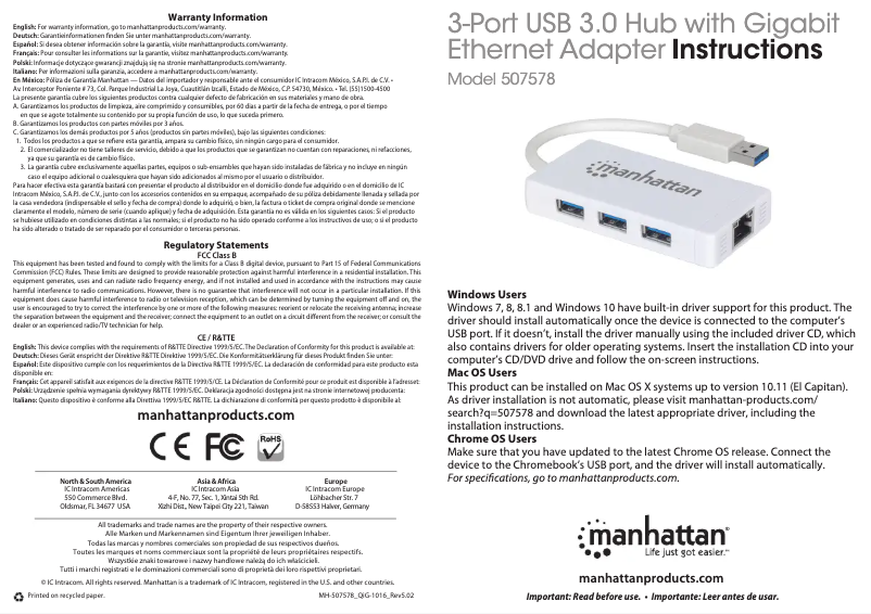 First page image of the manual for 507578