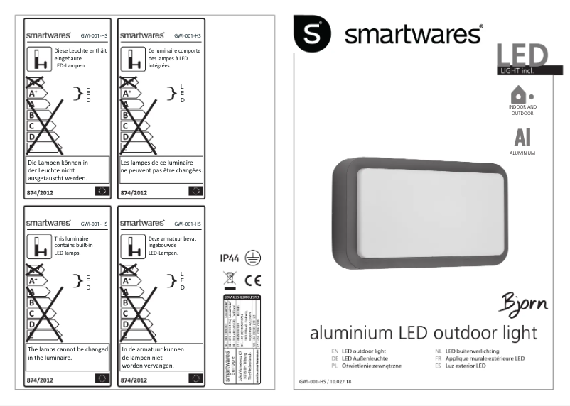 Page 1 of the manual User Manual Smartwares GWI-001-HS