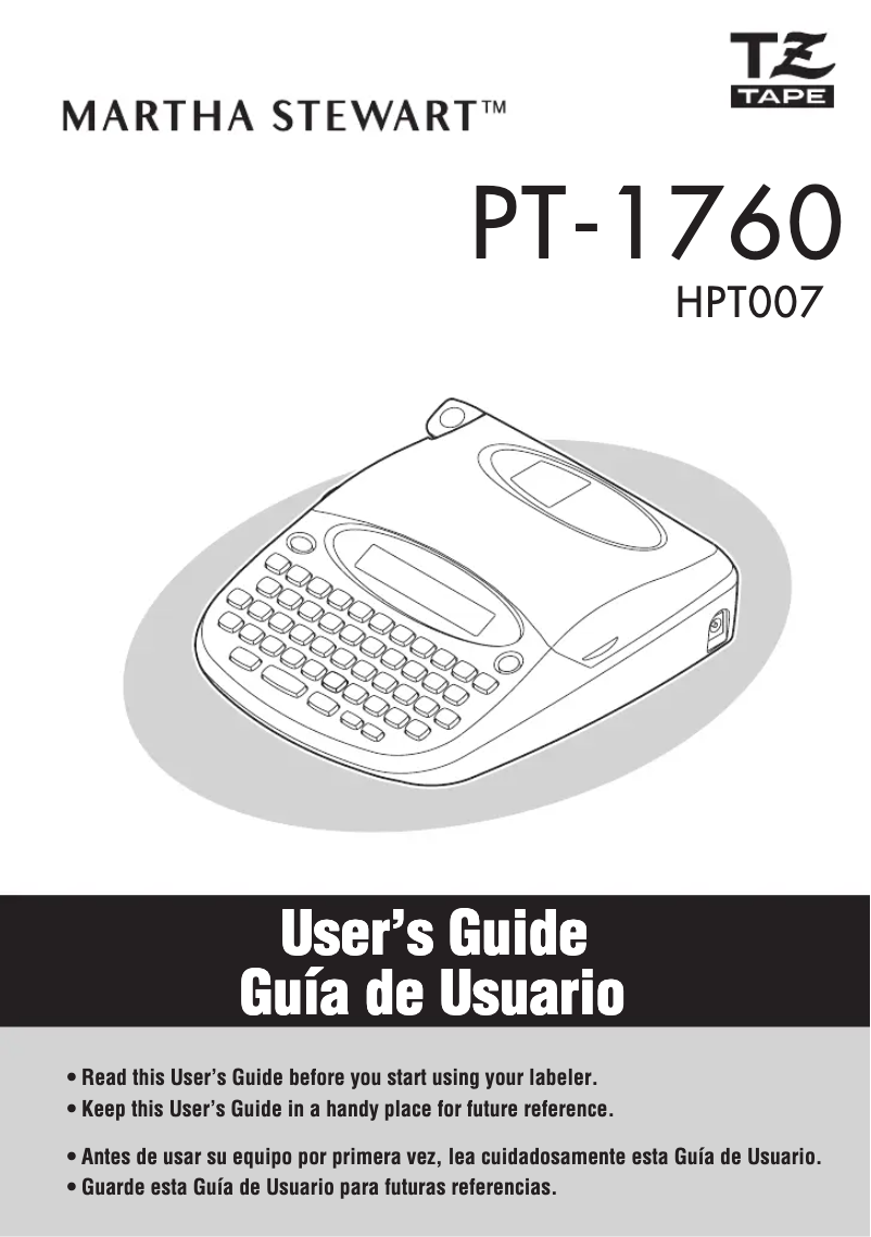 Page 1 of the manual User Manual Brother P-Touch 1760