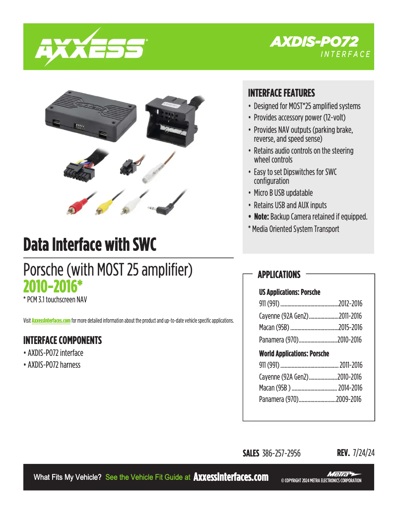 First page image of the manual for AXDIS-PO72