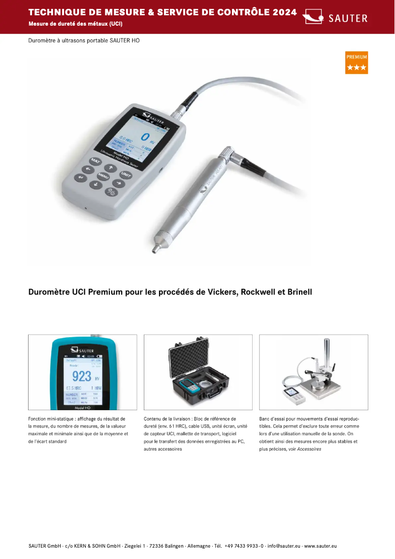 Page 1 of the manual Brochure Kern HO 2K