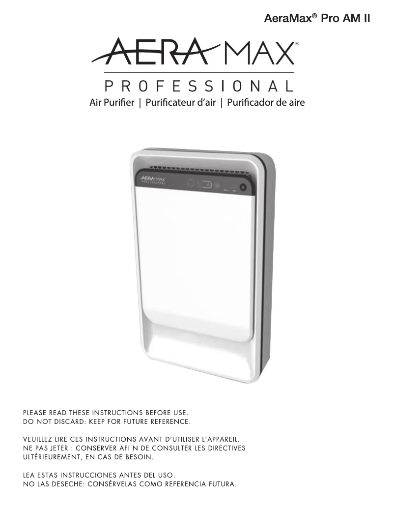 Page 1 of the manual User Manual Fellowes AeraMax Pro AM II