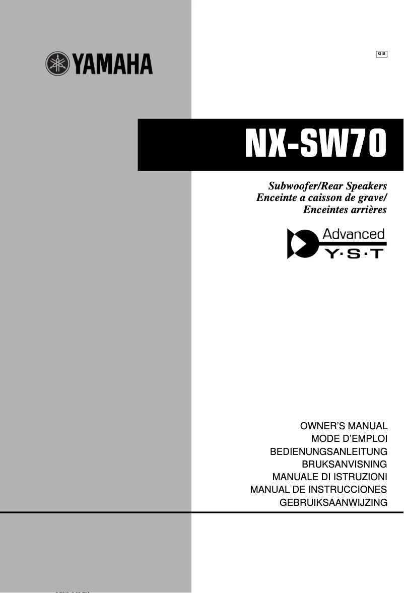 First page image of the manual for NX-SW70