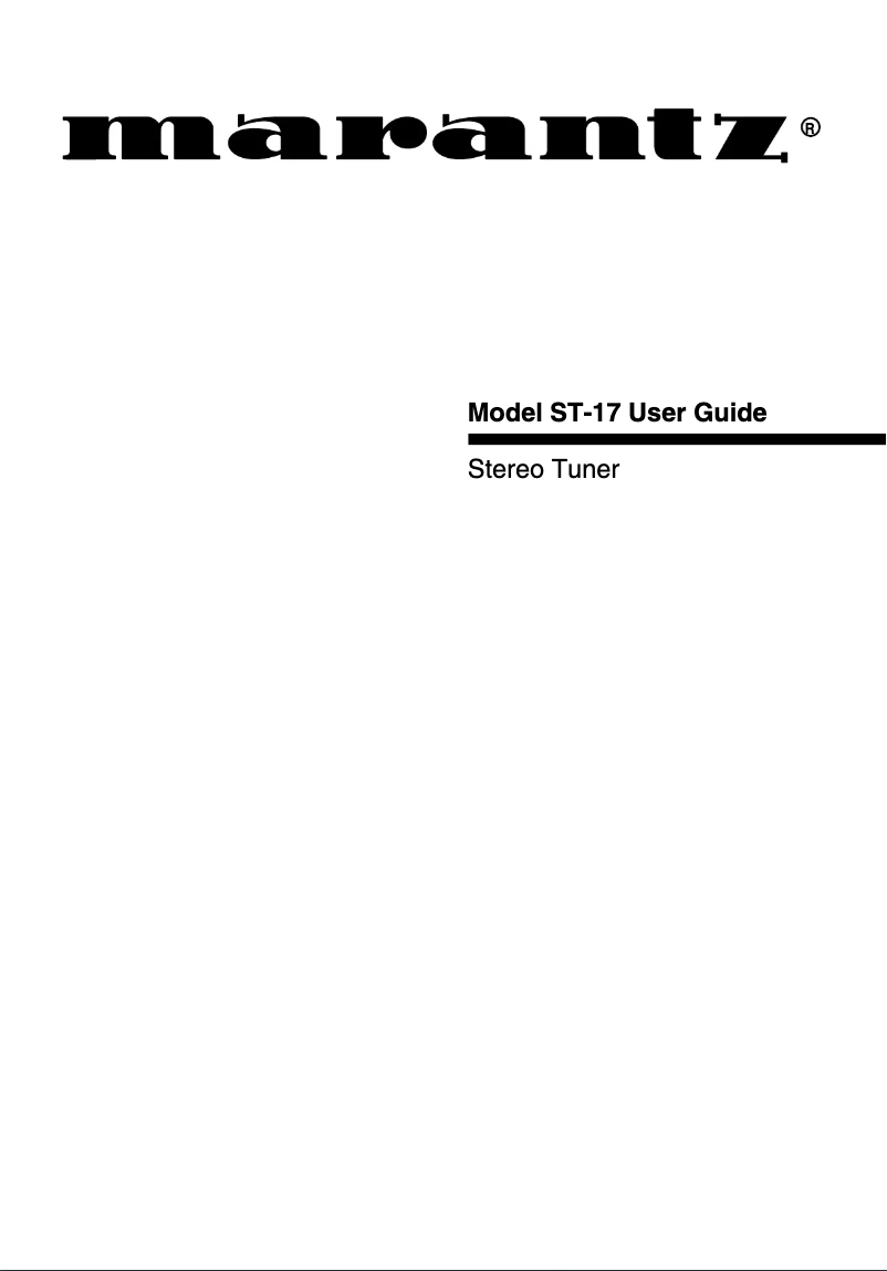 First page image of the manual for ST-17