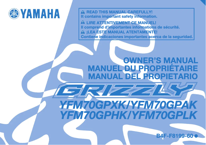 First page image of the manual for Grizzly 700 (2019)