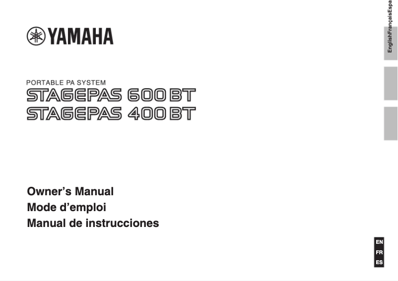Page 1 of the manual User Manual Yamaha Stagepas 600BT