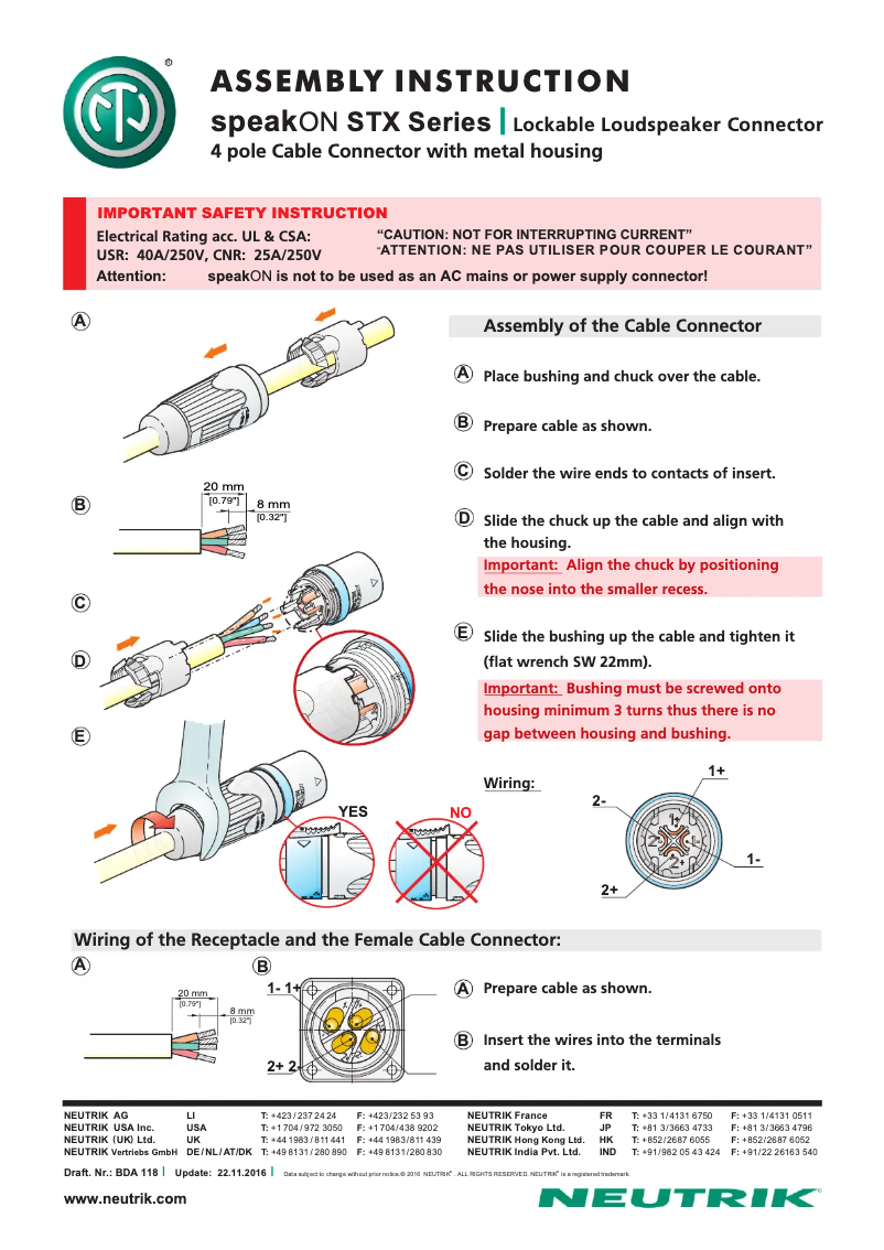 Page 1 of the manual User Manual Monacor NLT-4FX