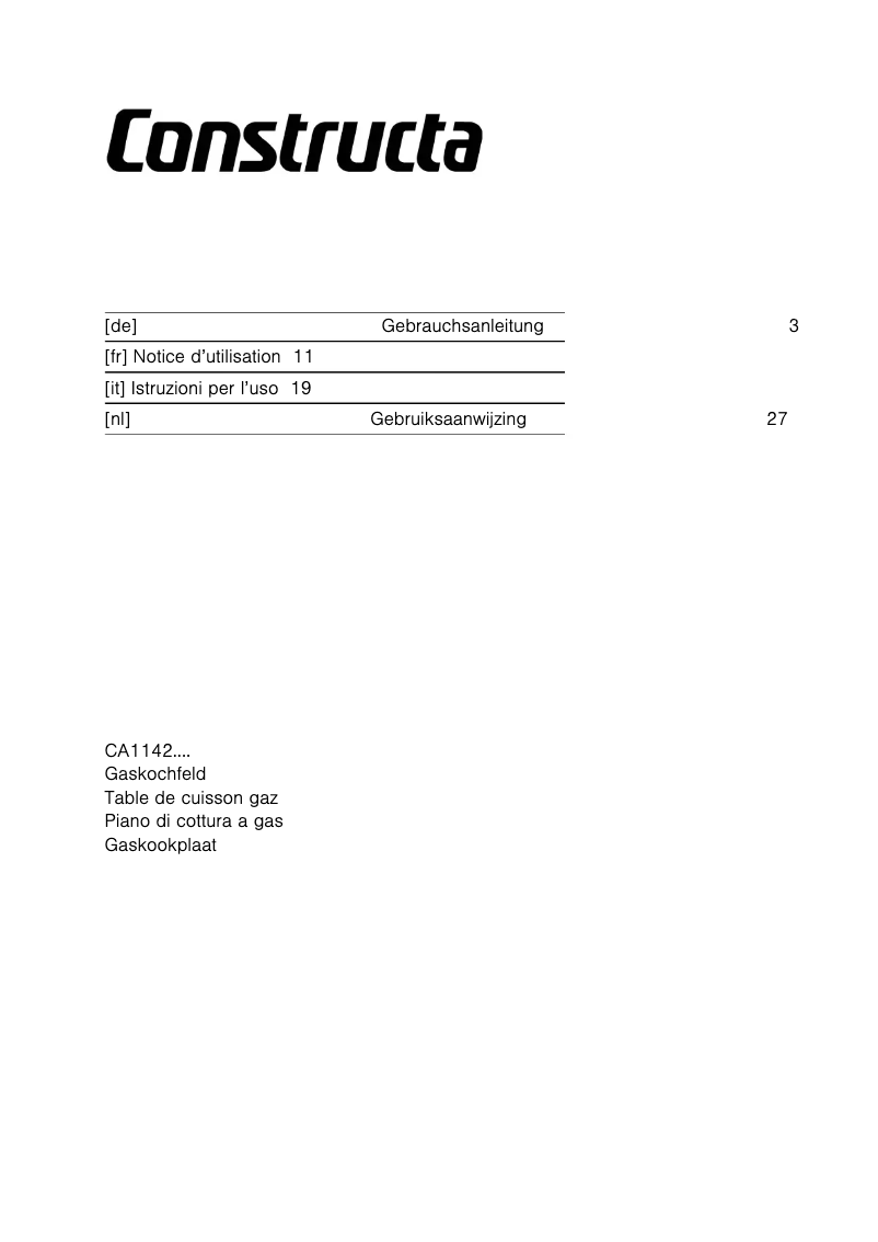 First page image of the manual for CA114252