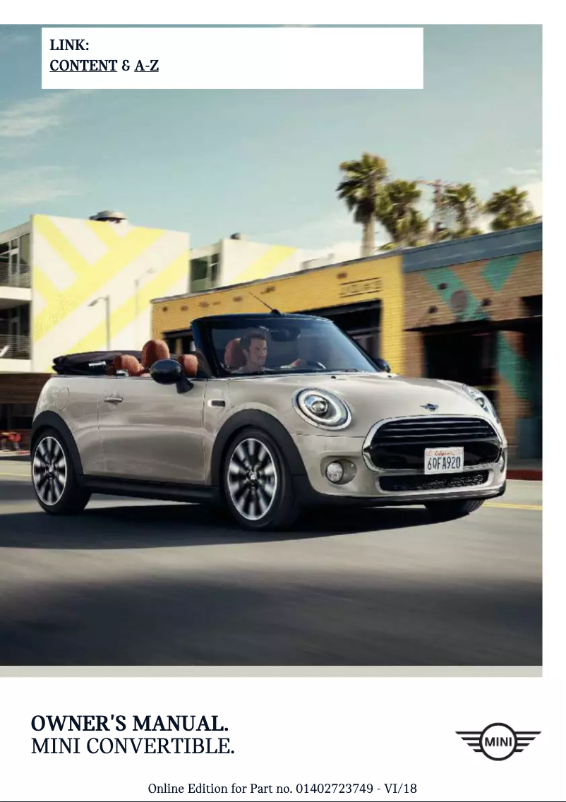 Page 1 of the manual User Manual Mini Convertible (2019)