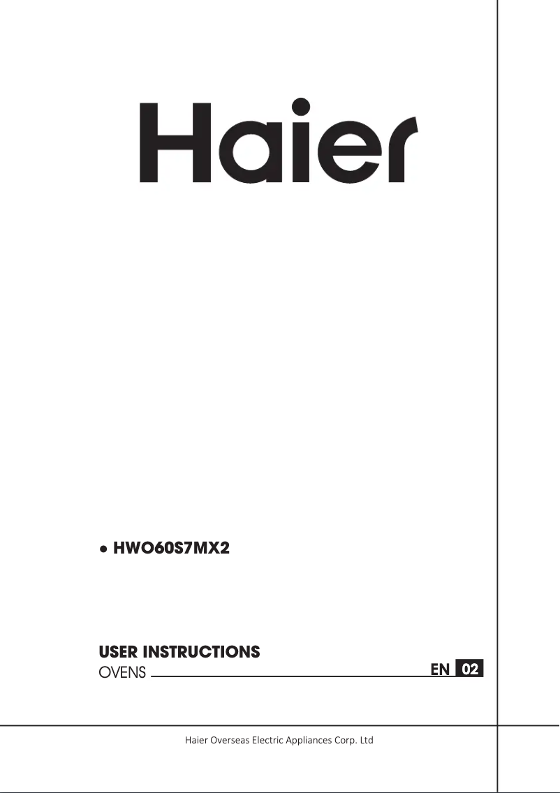 Page 1 of the manual User Manual Haier HWO60S7MB3