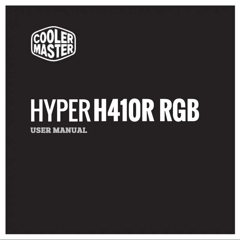 Page 1 of the manual User Manual Cooler Master Hyper H410R