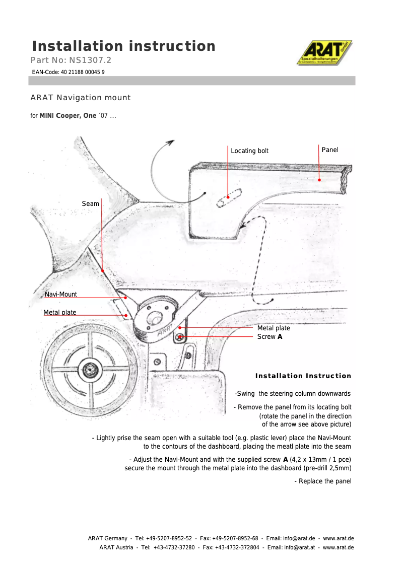 Page 1 of the manual User Manual Arat NS1307.2
