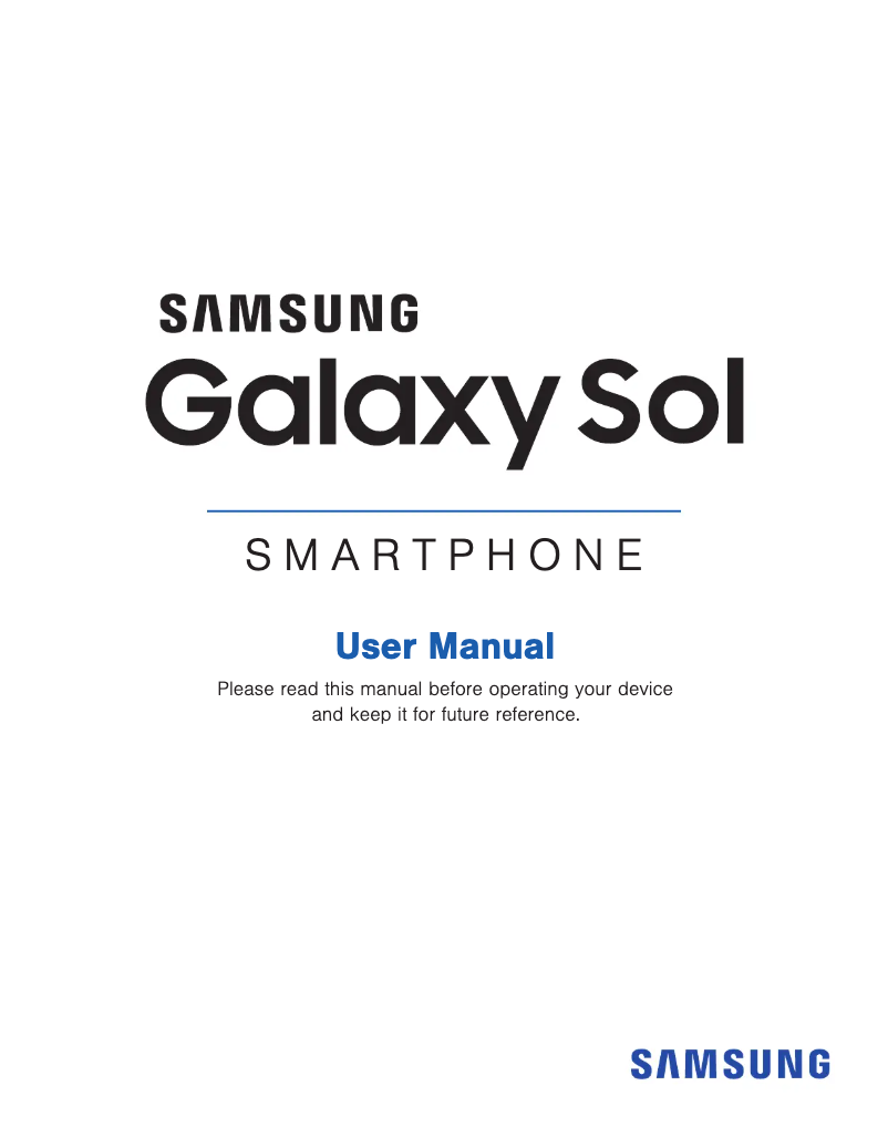 First page image of the manual for Galaxy Sol