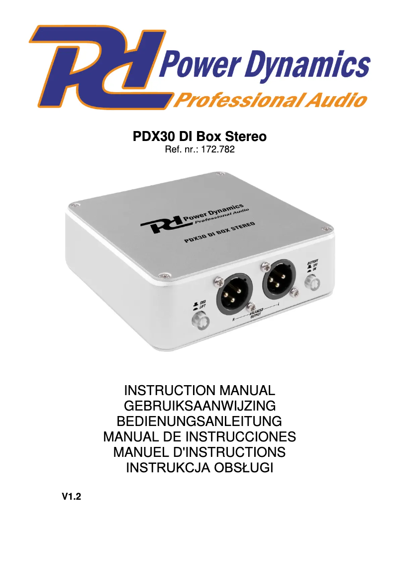 First page image of the manual for PDX30
