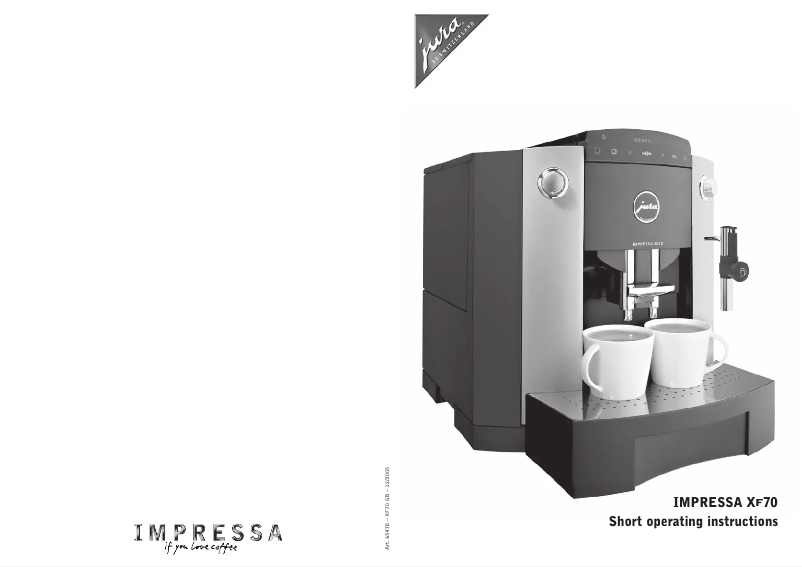 First page image of the manual for IMPRESSA XF70