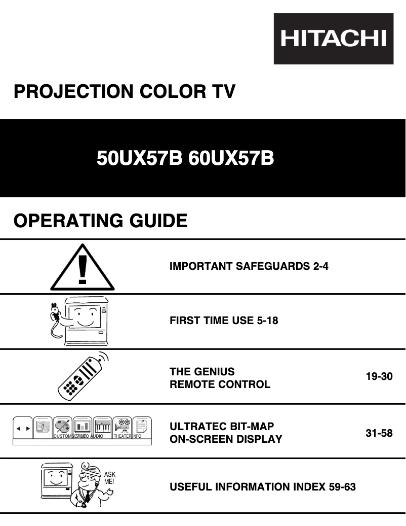 Page 1 of the manual User Manual Hitachi 50UX57B
