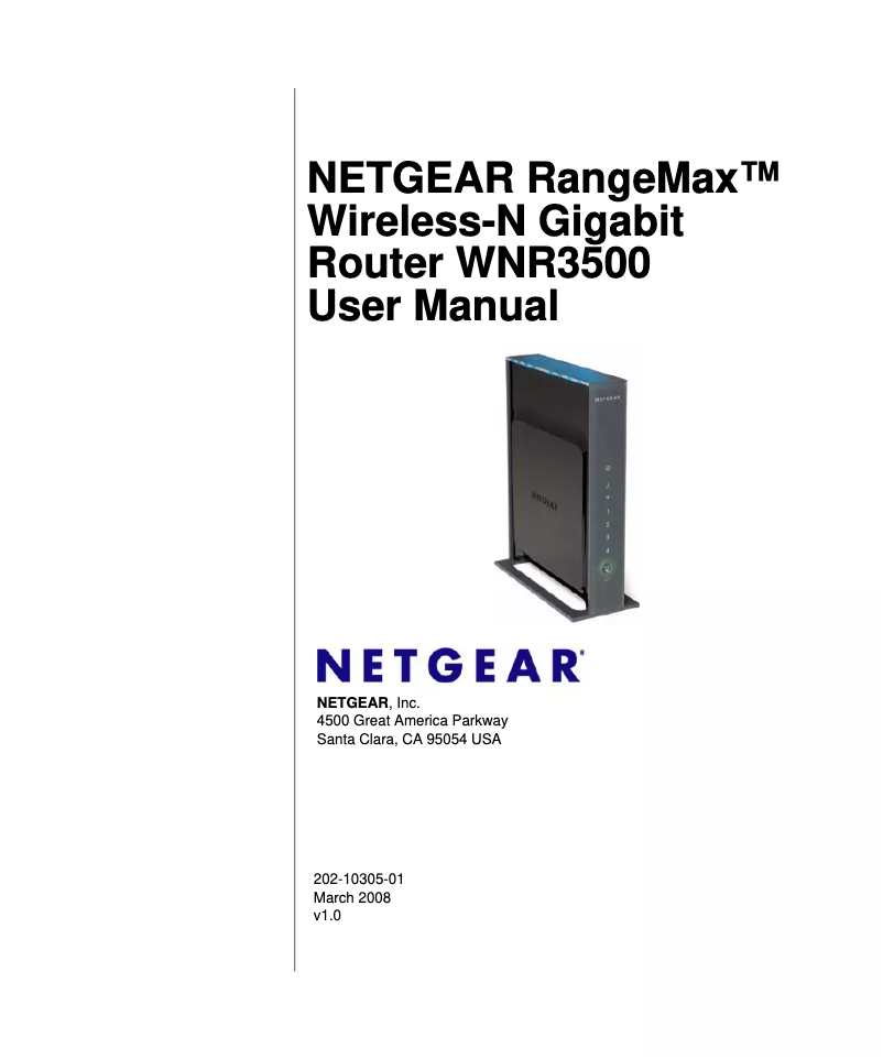 Page 1 of the manual User Manual Netgear RangeMax WNR3500