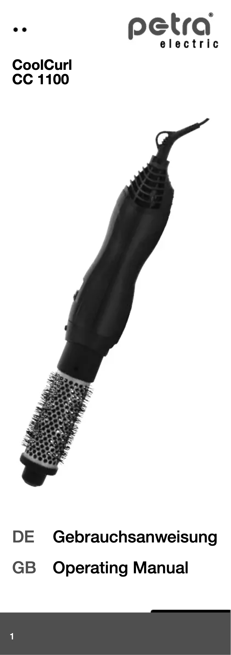 Page 1 de la notice Manuel utilisateur Petra Electric CoolCurl CC 1100