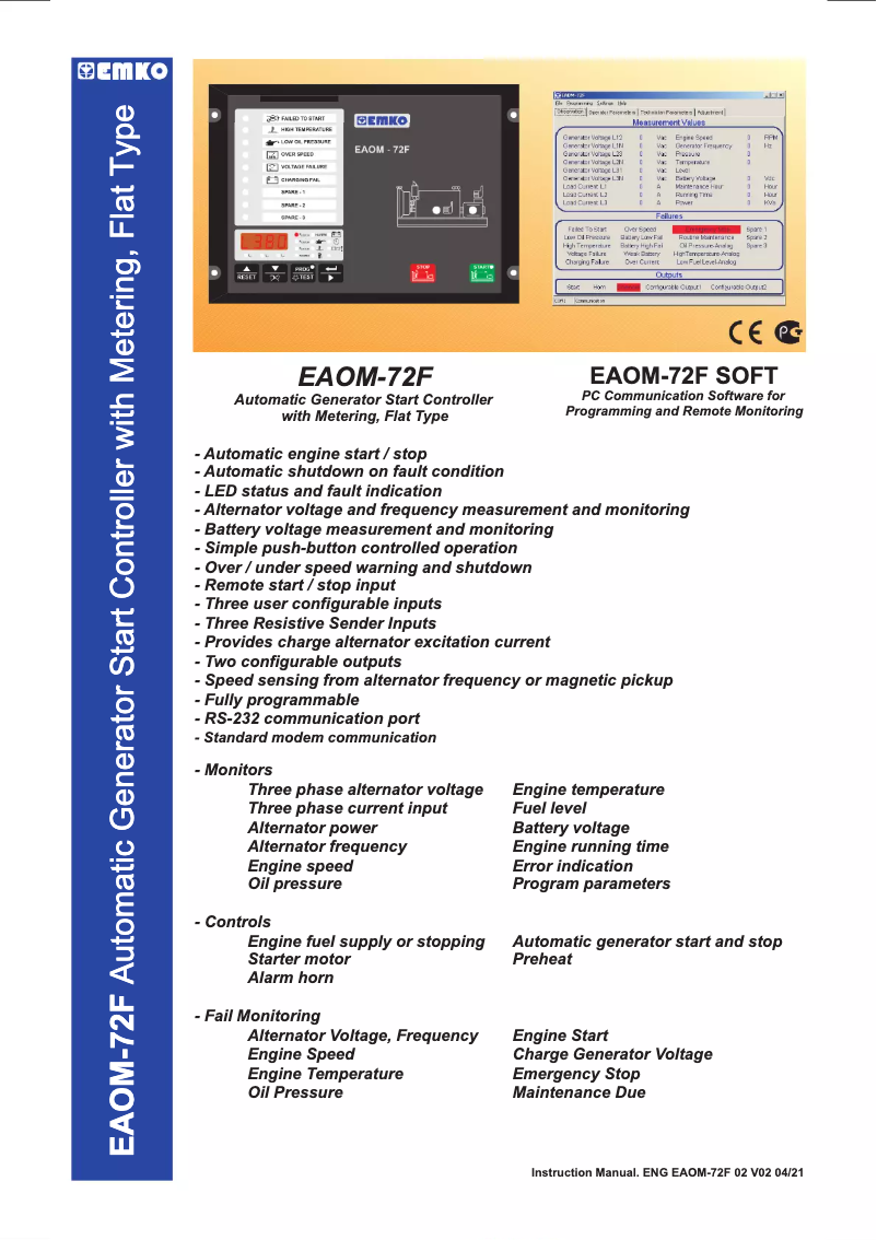 First page image of the manual for EAOM-72F