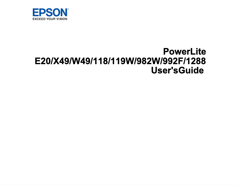 Page 1 de la notice Manuel utilisateur Epson PowerLite E20