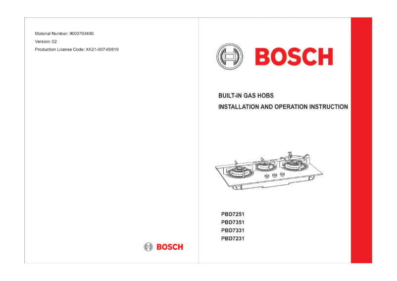 First page image of the manual for PBD7351SG