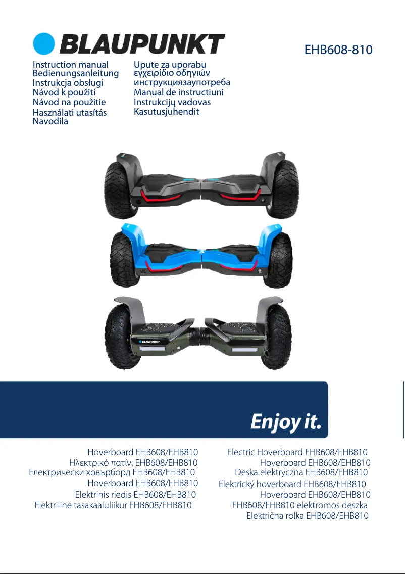 First page image of the manual for EHB608