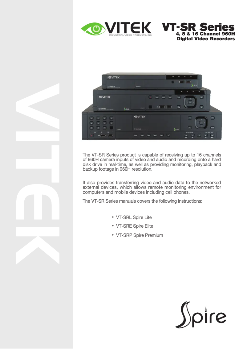 Page 1 of the manual User Manual Vitek VT-SRE908