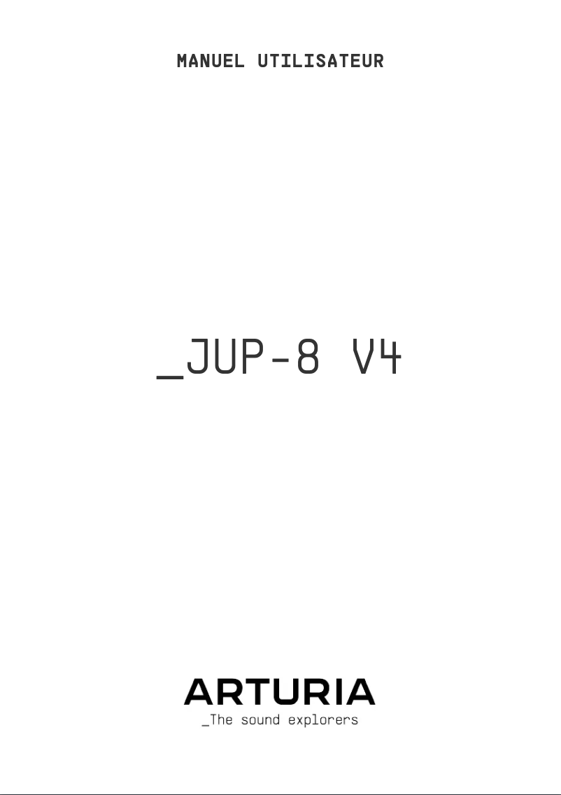 First page image of the manual for JUP-8 V4