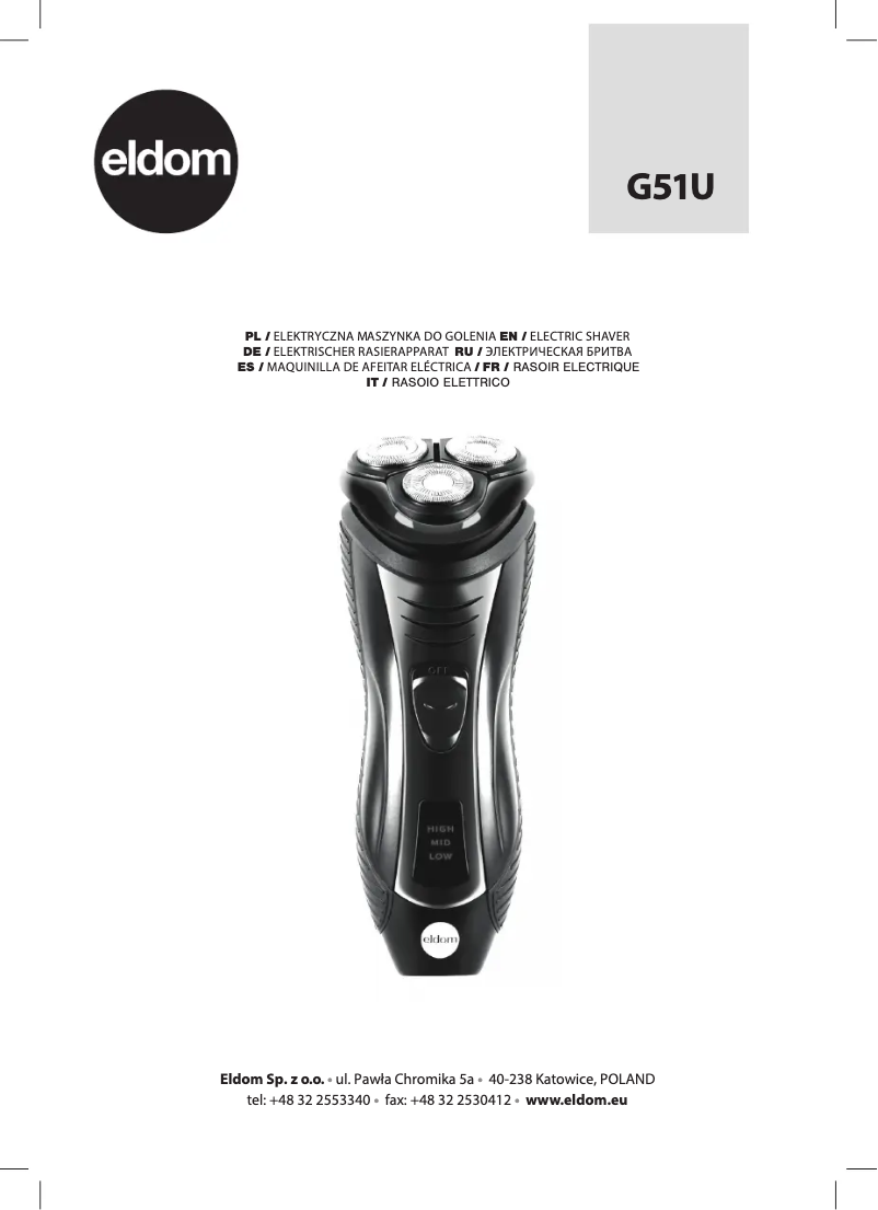 Page 1 of the manual User Manual Eldom Rapid G51U