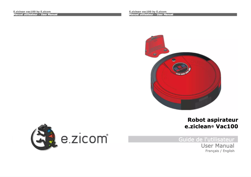 Page 1 of the manual User Manual E.zicom E.ziclean Vac100