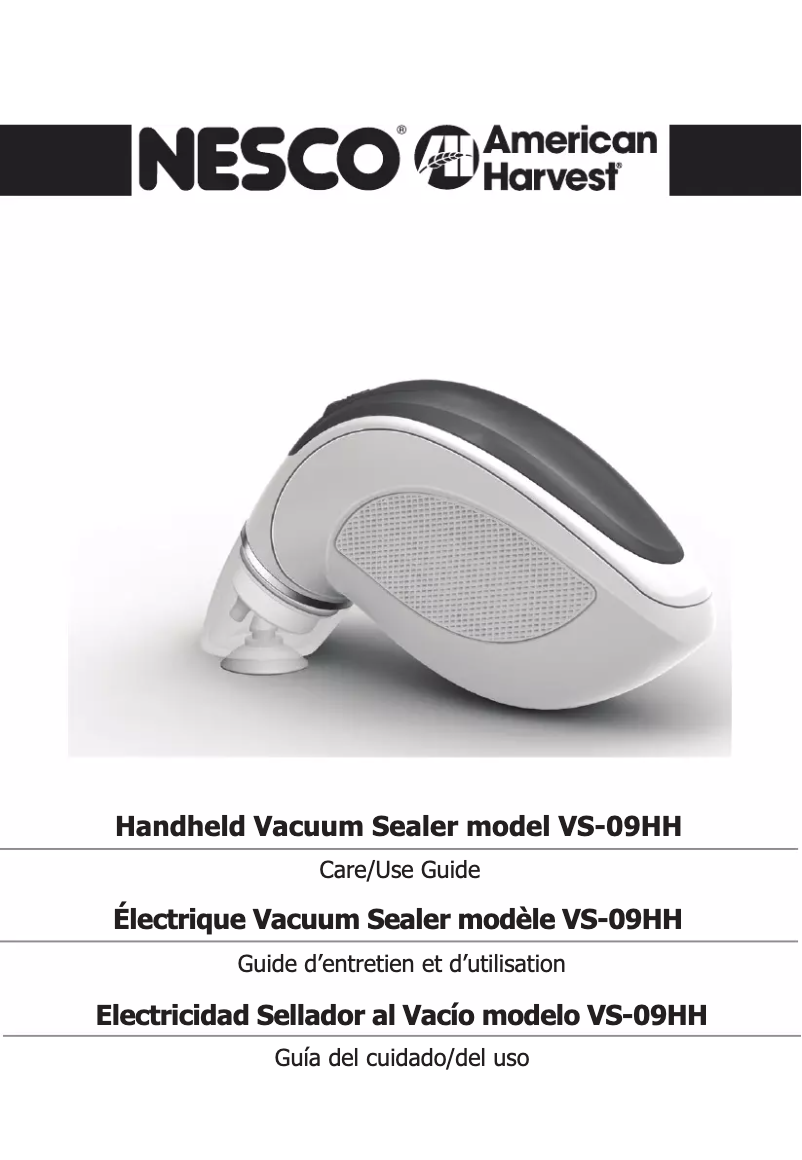 Page 1 of the manual User Manual Nesco VS-09HH