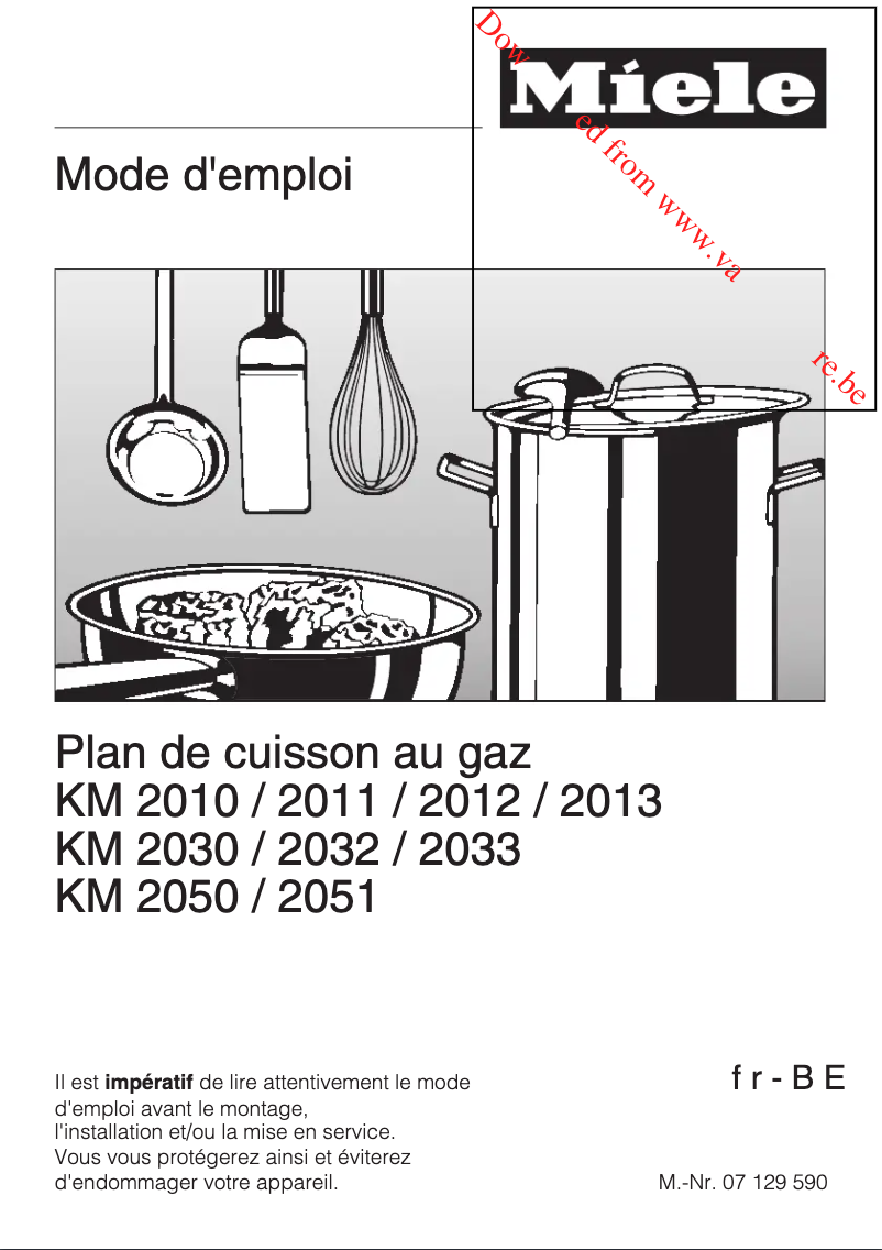 First page image of the manual for KM 2010
