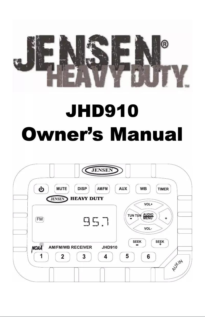 First page image of the manual for JHD910