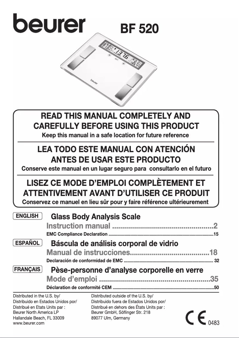 First page image of the manual for BF 520