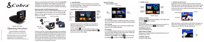 Page 1 de la notice Manuel utilisateur Cobra SLR 650G