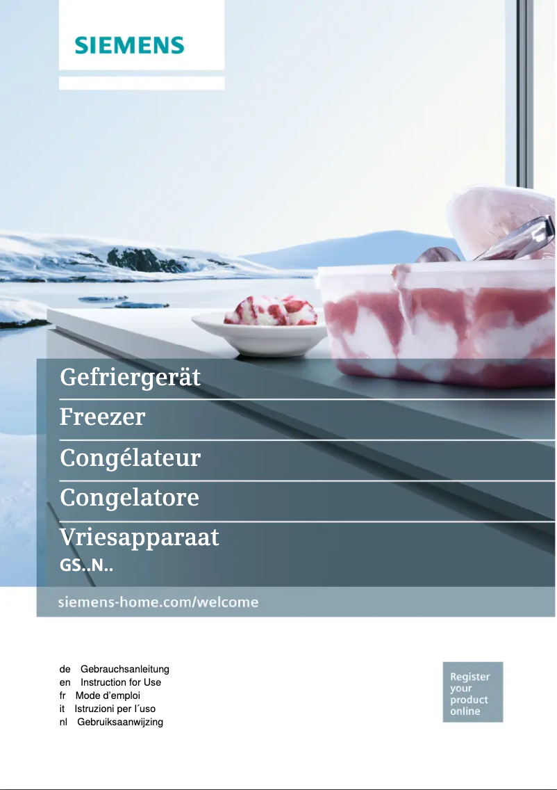 Page 1 of the manual User Manual Siemens GS33NYW30