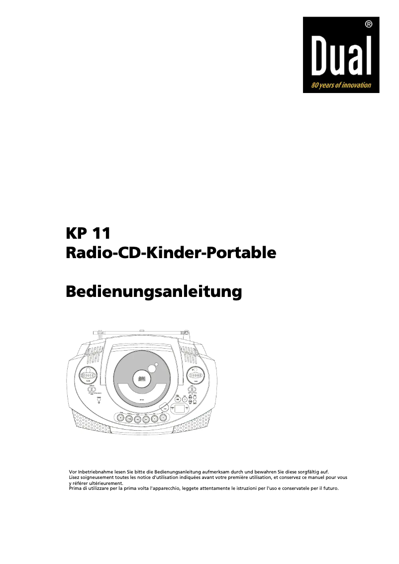 First page image of the manual for KP 11