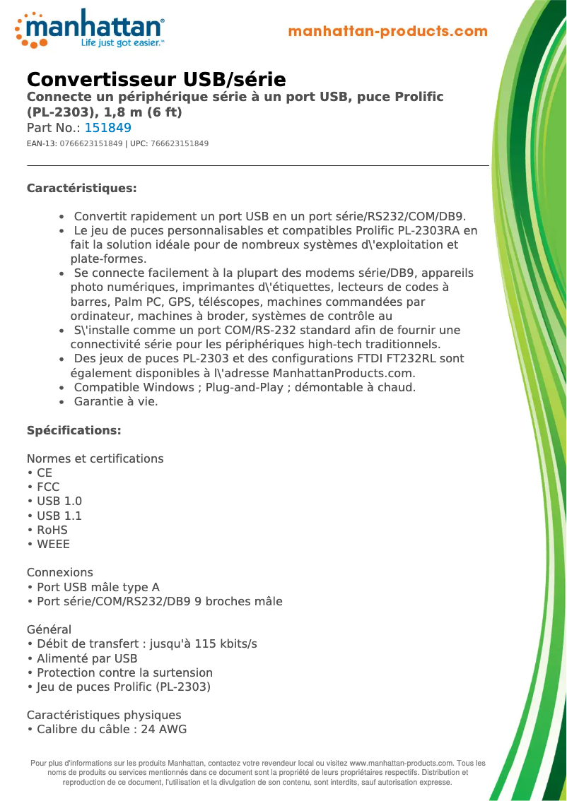 First page image of the manual for 151849