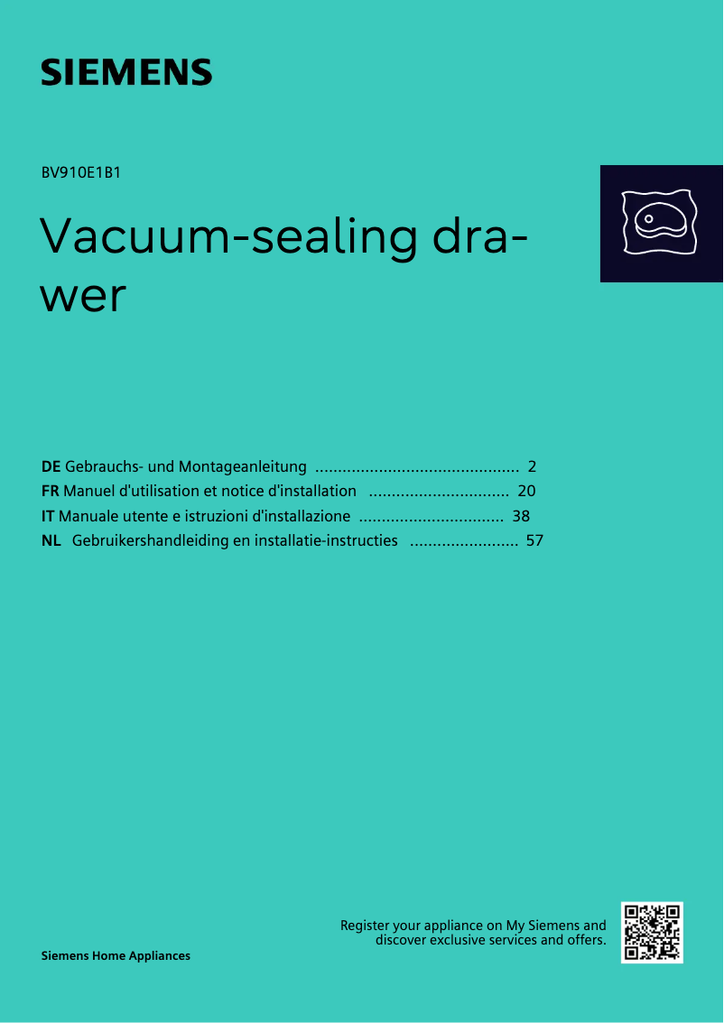 First page image of the manual for BV910E1B1